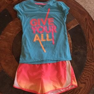 Athletic shorts and matching tee